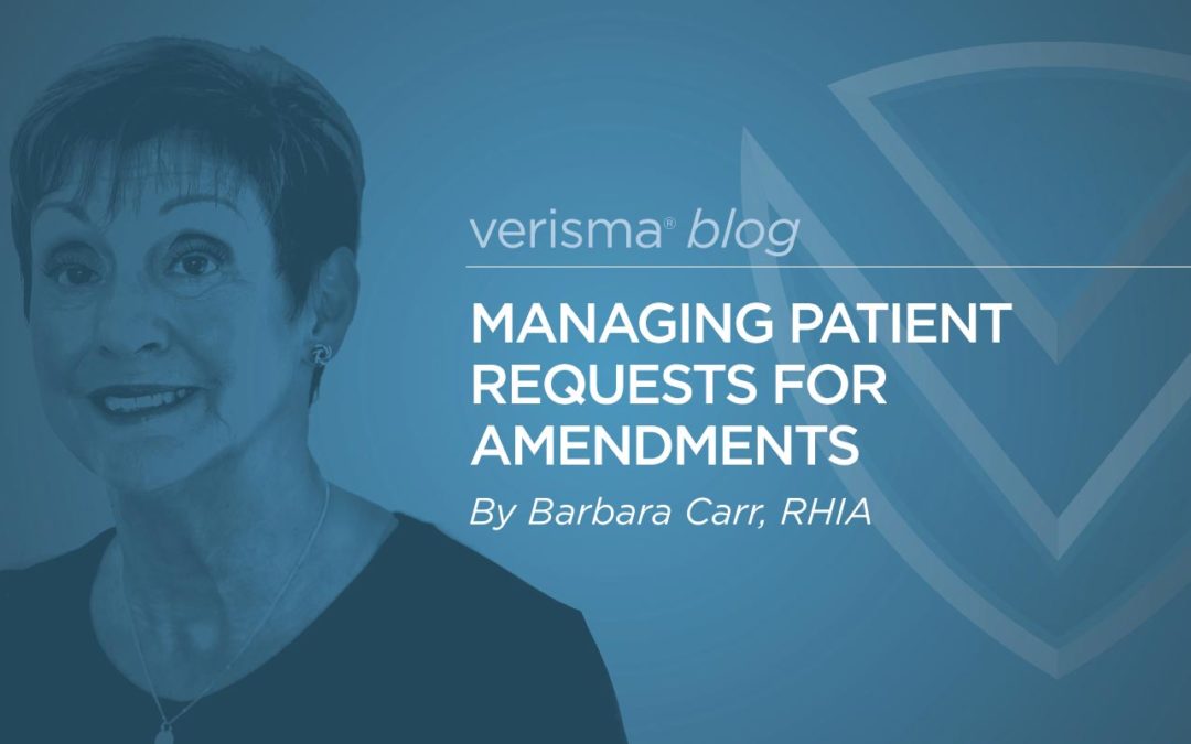 Managing Patient Requests for Amendments