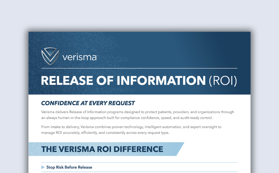 Verisma ROI Product Sheet