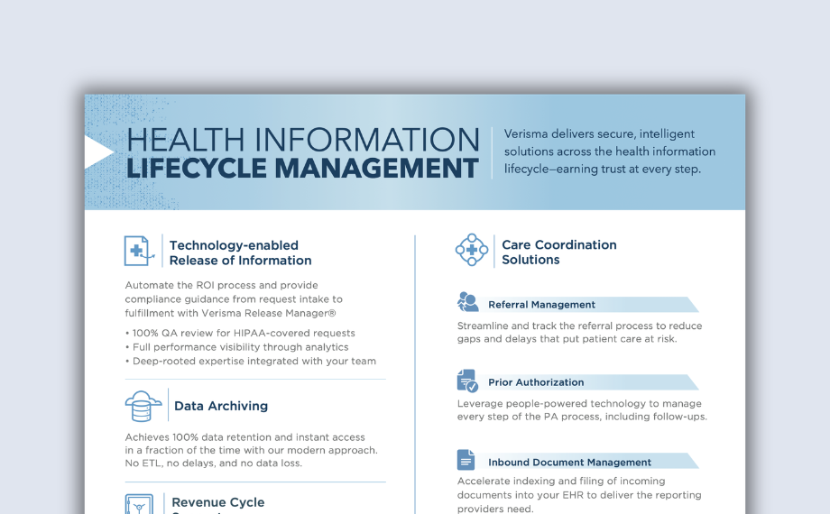 Verisma Solution Overview Product Sheet