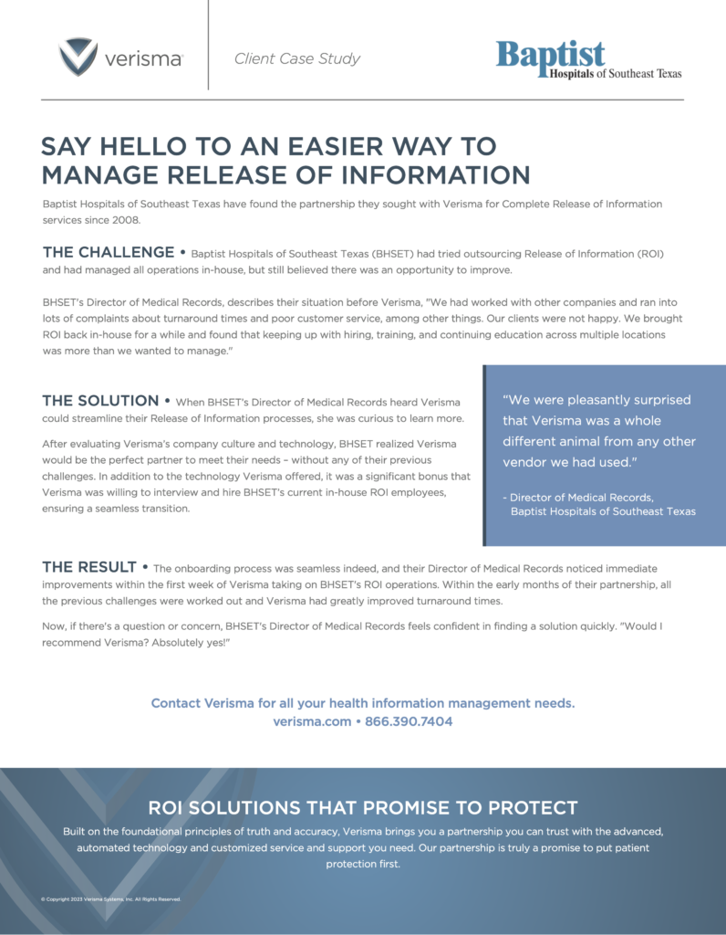 Verisma Case Study Baptist Medical