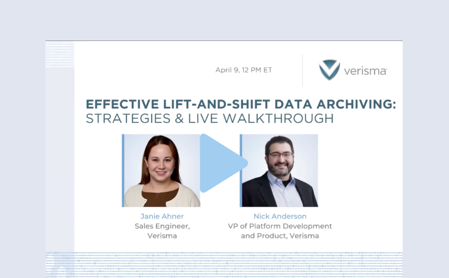 Webinar: Effective Lift and Shift Data Archiving Strategies